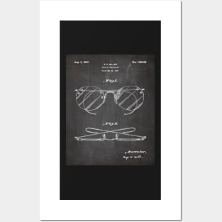 Spectacles Patent - Optometrist Eye Doctor Office Art - Black Chalkboard Posters and Art